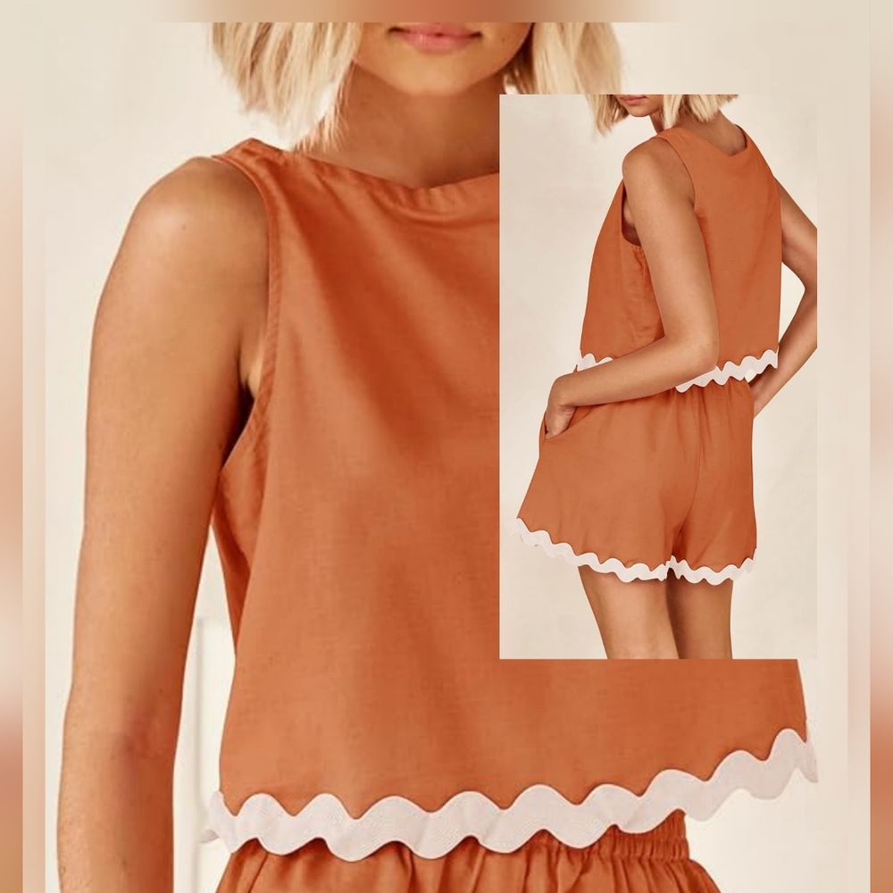 Sleeveless Top and Shorts Set - Picture 2 of 6